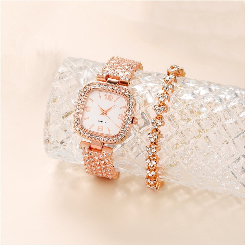 Small Square Watch Diamond Women's Bracelet Luxury Fashion Gift Box