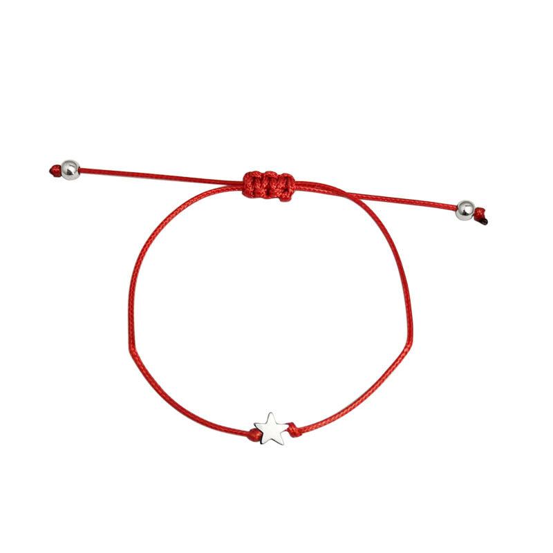 Heart Bracelet Simple Alloy Heart-shaped Wax Line Woven Friendship Couples Bracelet