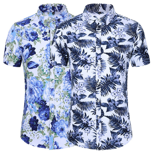 Men's Short-sleeved Printed Shirt Fashion Casual