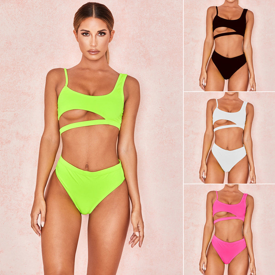 Solid color ladies swimwear