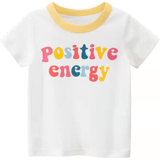 Children'S Clothing, Alphabet Pattern T-Shirts, Cartoon Girls, Short Sleeves