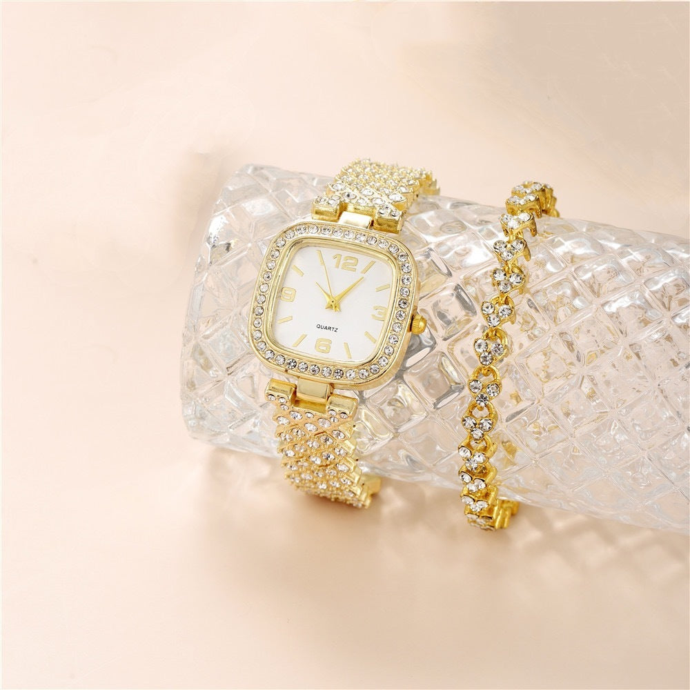 Small Square Watch Diamond Women's Bracelet Luxury Fashion Gift Box