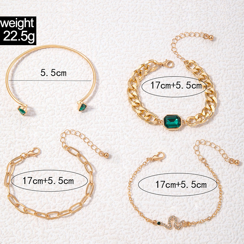 Green Diamond Bracelet Suit Multi-layer Bracelet