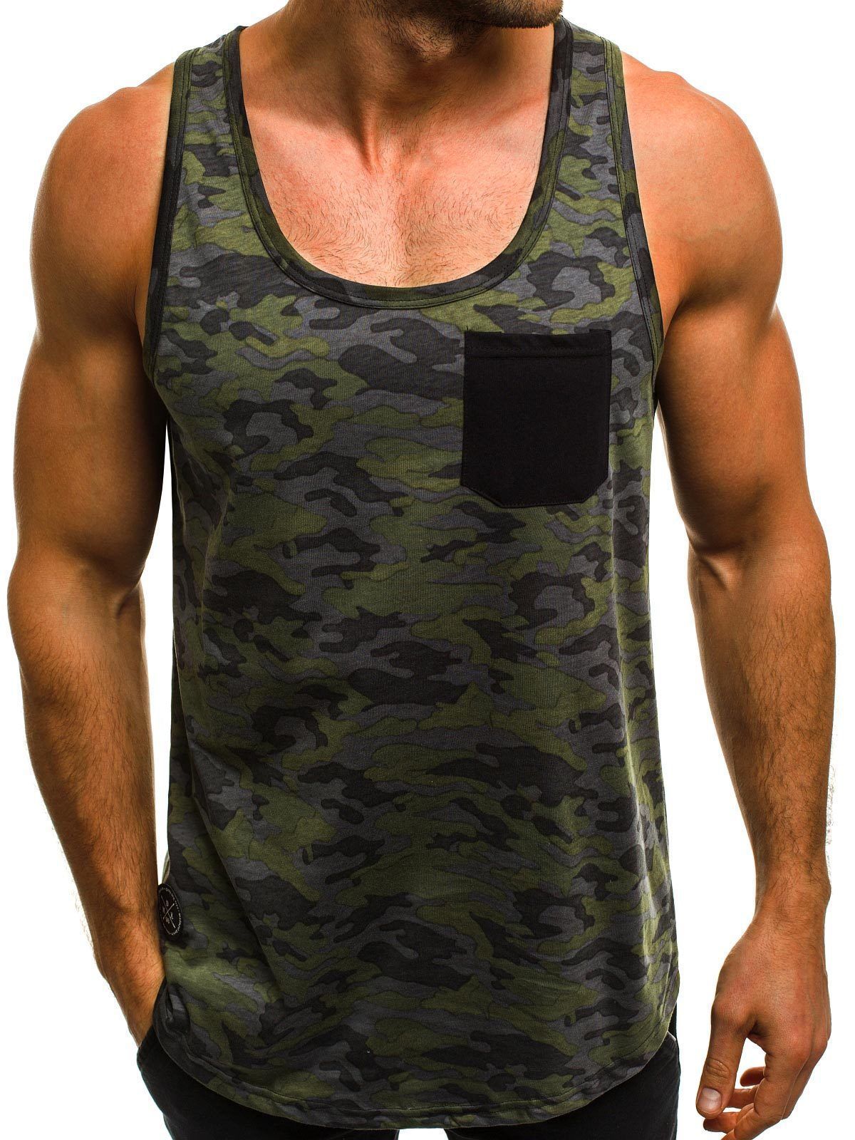 Casual Vest Men's Slim Breathable Camouflage Print Personalized Sleeveless