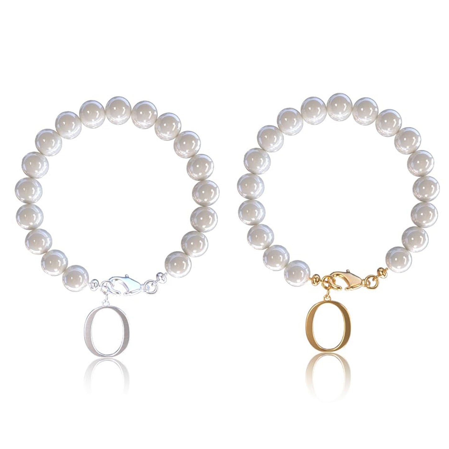 Letter Bracelet Suit Stainless Steel Stringed Pearls