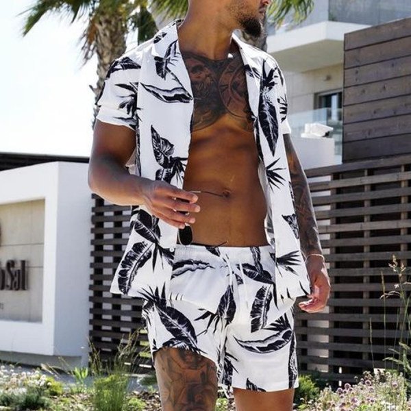 Loose Shirt Casual Men's Shorts Short Sleeve Suit