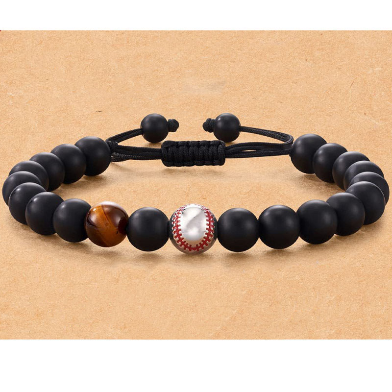 Men's Football Beaded Woven Bracelet