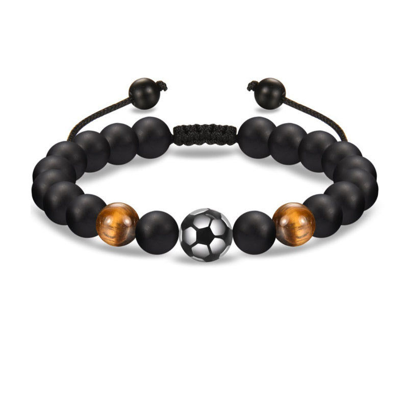 Men's Football Beaded Woven Bracelet