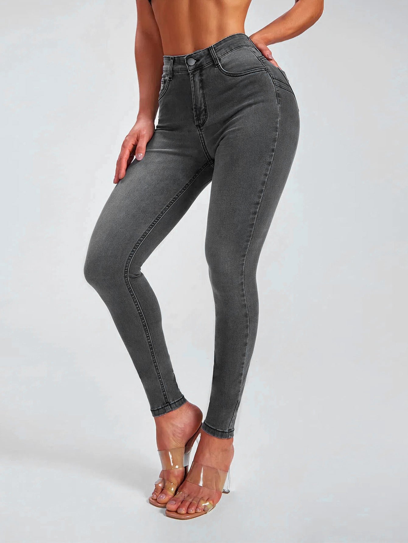 Slim-fit Stretch High Waist Skinny Jeans Women's Trousers